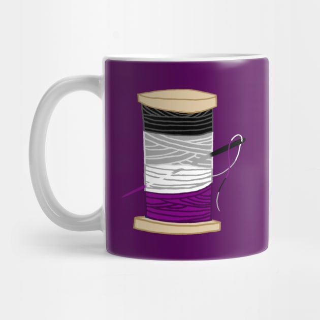 Thread Spool of Asexual Pride Flag Ocean Wave by Mochabonk